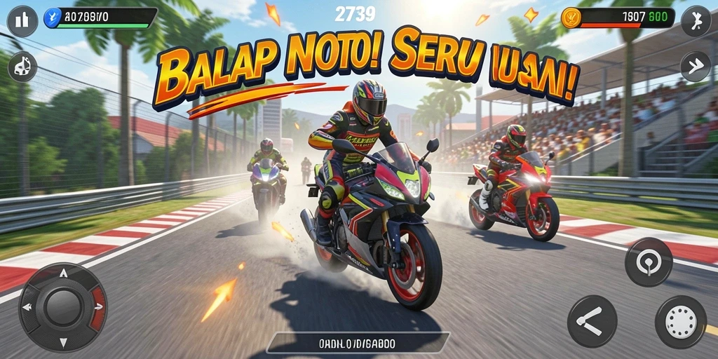 Gameplay seru dan menantang di 2739 dengan berbagai trek balap.