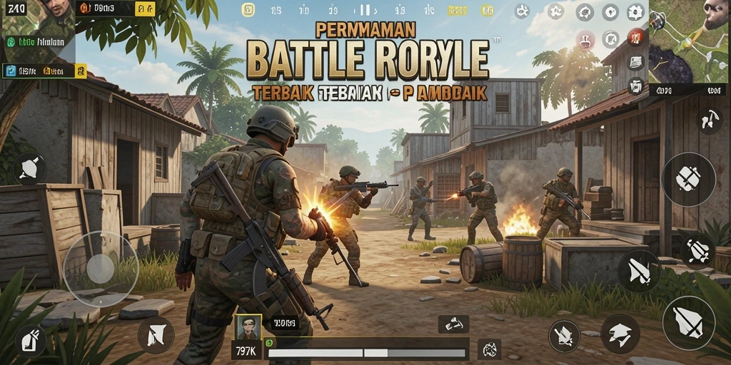 Tangkapan layar dari aksi mendebarkan dalam gameplay Battle Royale.