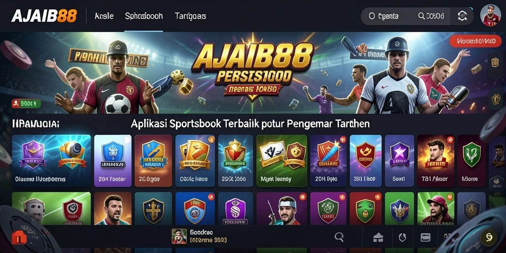 Tampilan menarik dari aplikasi AJAIB88 saat bertaruh di olahraga.