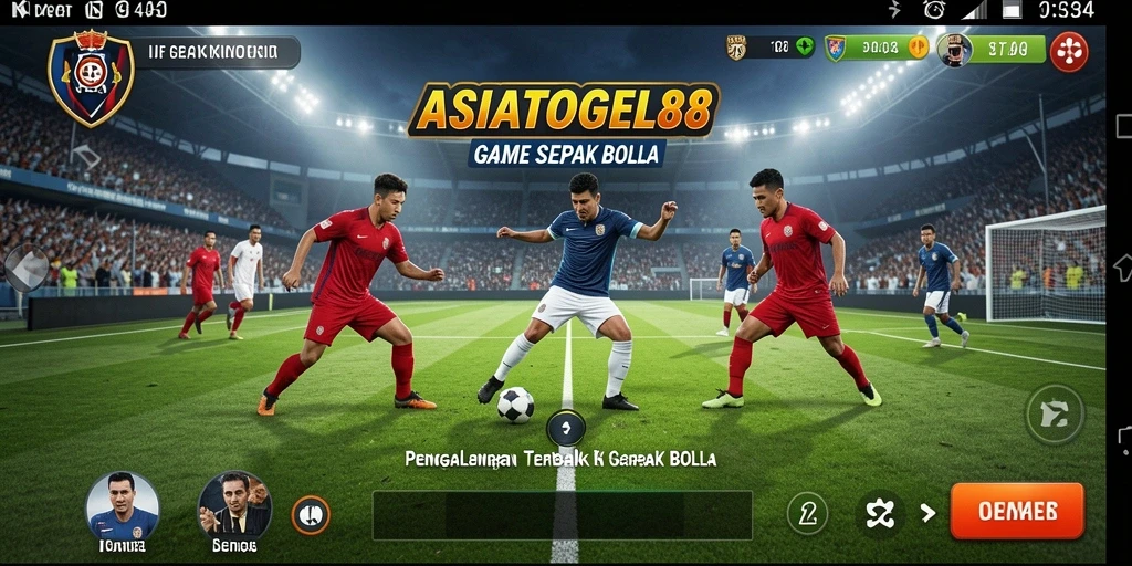 Tampilan gameplay menakjubkan dari ASIATOGEL88 dengan aksi sepak bola yang seru.