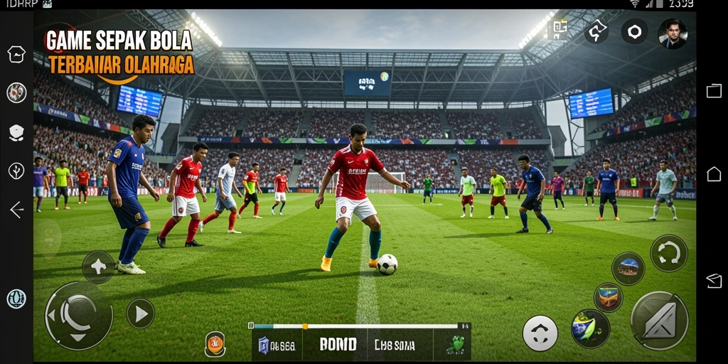 Screenshot menampilkan aksi seru dalam permainan sepak bola yang mendebarkan.