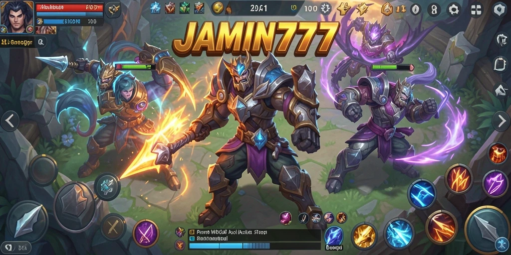 Screenshot gameplay intens dalam pertempuran MOBA