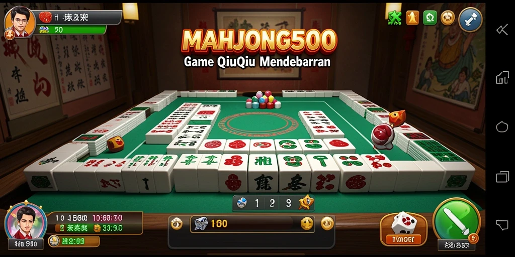 Screenshot MAHJONG500 menampilkan keseruan permainan QiuQiu yang mendebarkan.