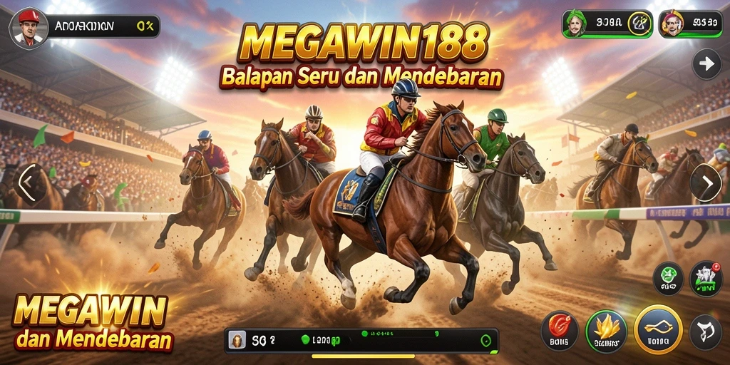 Tampilan menarik dari gameplay balapan MEGAWIN188 yang mendebarkan.