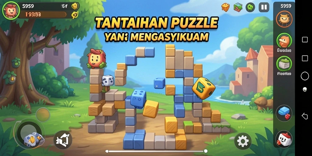 Screenshot gameplay S9S9, tunjukkan tantangan puzzle yang seru.