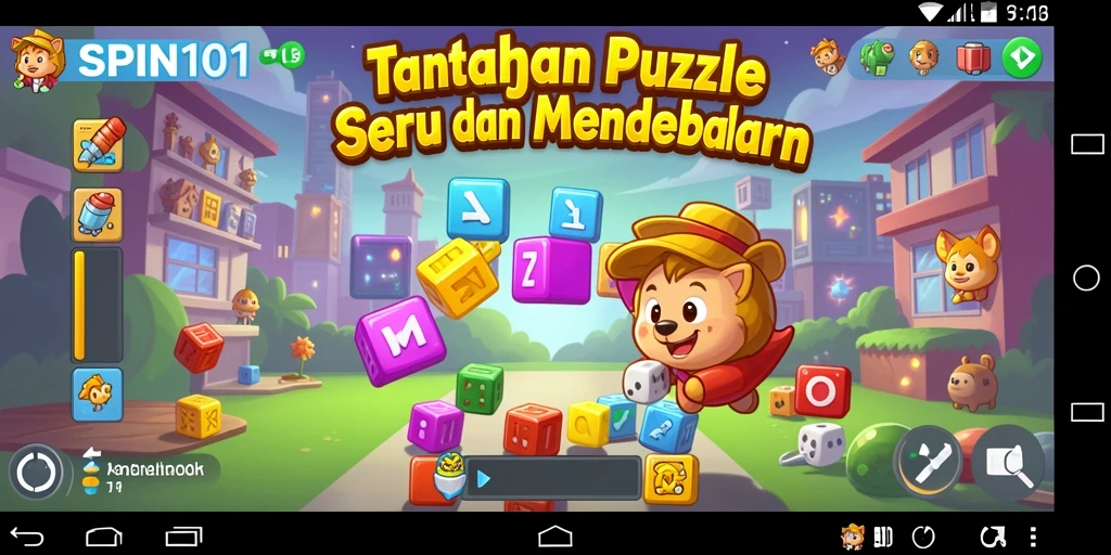 Tangkapan layar SPIN101 menampilkan gameplay puzzle yang menantang.