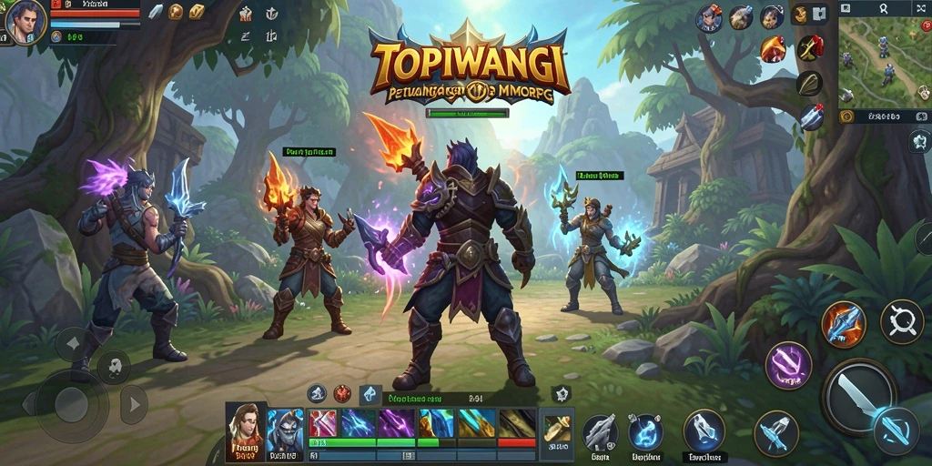 Screenshot gameplay TOPIWANGI yang menampilkan dunia MMORPG yang indah.