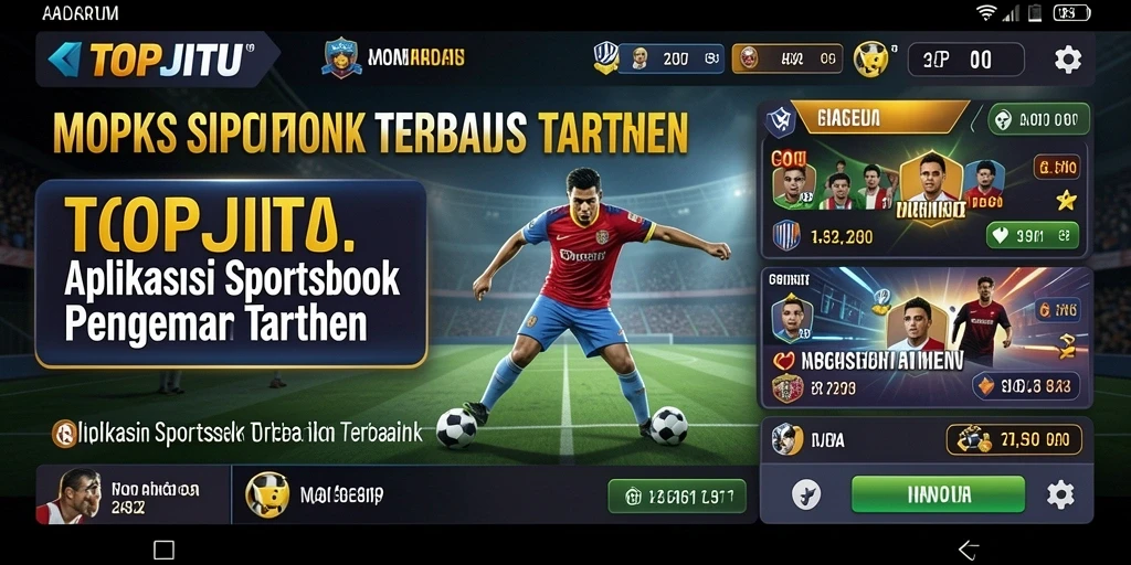 Tampilan antar muka aplikasi Sportsbook yang menarik dan responsif.