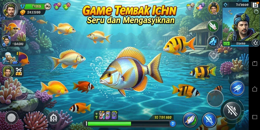 Tampilan gameplay seru Tembak Ikan di TV888.