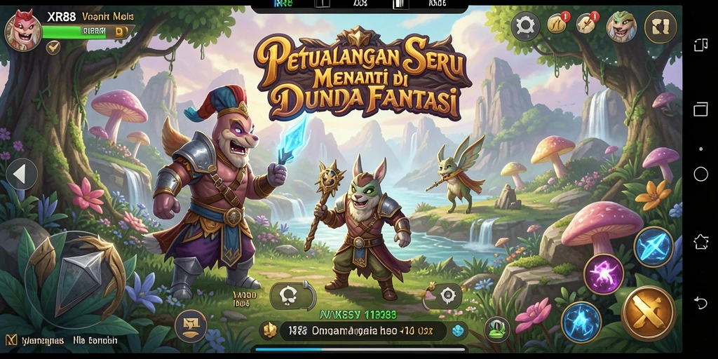 Screenshot gameplay XR88 menunjukkan petualangan yang seru dan grafis fantastis.