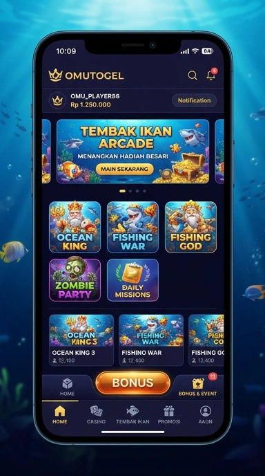 Tampilan antarmuka pengguna omutogel yang intuitif.